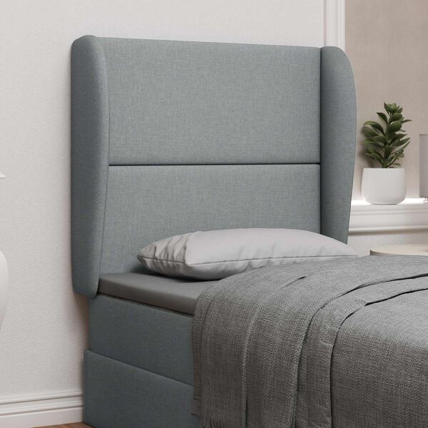 vidaXL Kopfteil Ohr Hellgrau 80 x 23 x 6 cm Stoff