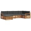 vidaXL Outdoor-Sofagarnitur mit Kissen 6 pcs Natur und Anthrazit