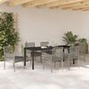 vidaXL Garten Essgruppe mit Kissen 7 pcs Grau Poly-Rattan
