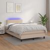vidaXL Boxspringbett mit Matratze & LED Cappuccino-Braun 120x190 cm