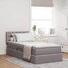 vidaXL Bett mit Stauraum und LED mit Matratze Taupe 90 x 190 cm Stoff