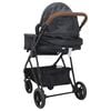 vidaXL 2-in-1 Kinderwagen Anthrazit und Schwarz Stahl