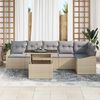 vidaXL Garten-Sofa-Set mit Kissen 7 pcs Beige und Hellgrau