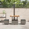 vidaXL Garten Essgruppe Grau Poly-Rattan