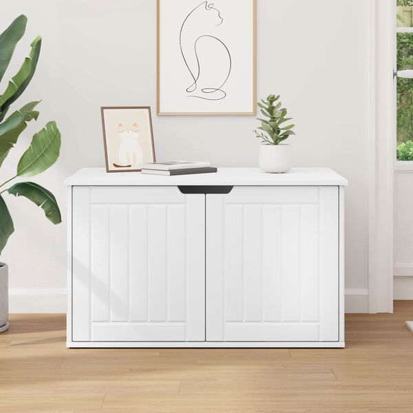 vidaXL Katzenhaus Wei&szlig; 85 x 55 x 50,5 cm Holzwerkstoff