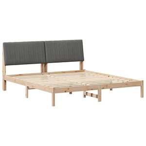 vidaXL Bettrahmen mit Kopfteil Braun 180 x 200 cm Massives Kiefernholz
