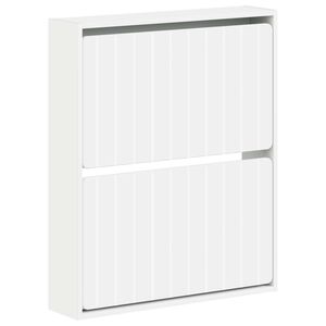 vidaXL Wandmontierter Schuhschrank ZWOLLE 71 x 17 x 86 cm Wei&szlig;