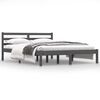 vidaXL Massivholzbett Kiefer 140x190 cm Grau