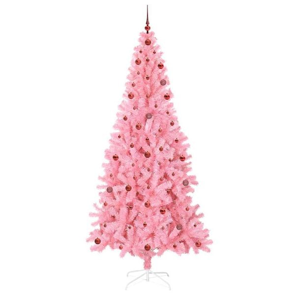 vidaXL Weihnachtsbaum mit 300 LEDs mit St&auml;nder Rosa 240 cm PVC