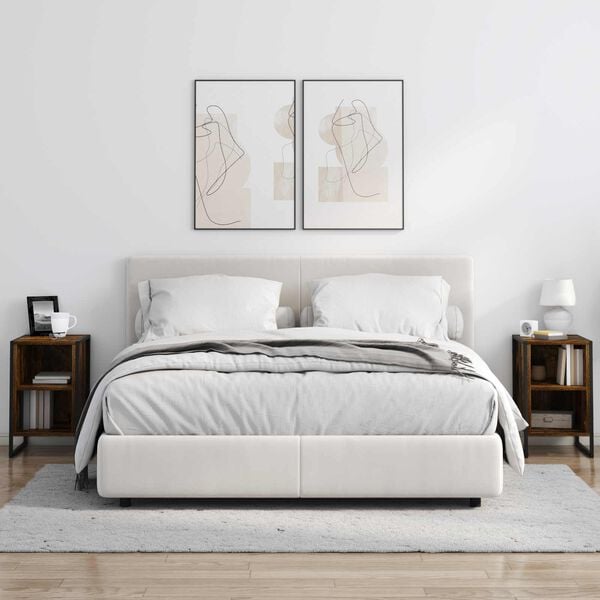 vidaXL Nachttisch Rauches Eiche 39,5 x 30 x 50 cm Holzwerkstoff