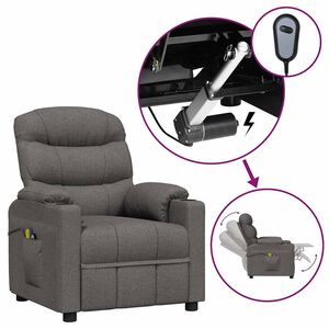 vidaXL Massagesessel Elektrisch Dunkelgrau Stoff