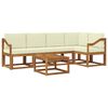 vidaXL Outdoor-Sofagarnitur 6 stk. Natur und Creme