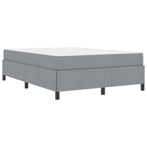 vidaXL Boxspringbett mit Matratze Hellgrau 140 x 190 cm Stoff