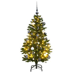 vidaXL K&uuml;nstlicher Weihnachtsbaum Klappbar 150 LEDs & Kugeln 120 cm