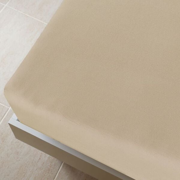 vidaXL Spannbettlaken Jersey Taupe 140x200 cm Baumwolle