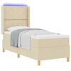 vidaXL Boxspringbett mit Matratze mit LED Creme 80 x 200 cm Stoff
