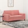 vidaXL 2-Sitzer-Sofa mit Kissen Rosa 140 cm Samt
