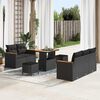 vidaXL Gartensofa-set mit Kissen 10 pcs Schwarz Poly-Rattan