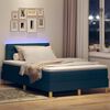 vidaXL LED Boxspringbett mit LED-Lichtleisten Blau 120 x 200 cm Stoff