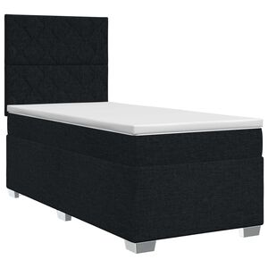 vidaXL Boxspringbett mit Matratze Schwarz 80 x 200 cm Stoff