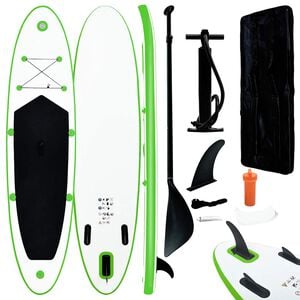 vidaXL SUP-Board-Set Aufblasbar Gr&uuml;n und Wei&szlig;