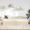vidaXL Eckbettgestell mit Matratze Sonstiges 2 pcs Creme Stoff