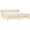 vidaXL Boxspringbett mit Matratze Creme 200x200 cm Stoff