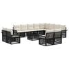 vidaXL Gartensofa-set 13 stk. Schwarz und Cremewei&szlig; Poly-Rattan