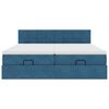vidaXL Ottoman-Bett mit Matratzen Dunkelblau 200x200 cm Samt