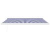 vidaXL Markise Einziehbar Blau und Wei&szlig; 4,5x3 m Stoff und Aluminium
