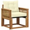vidaXL Outdoor Mittelsofa Massives Akazienholz und Textilene Natur