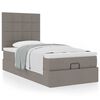 vidaXL Ottoman-Bett mit Matratze Taupe 100x200 cm Stoff
