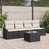 vidaXL Sofa Set mit Kissen 5 pcs Schwarz und Creme Poly-Rattan