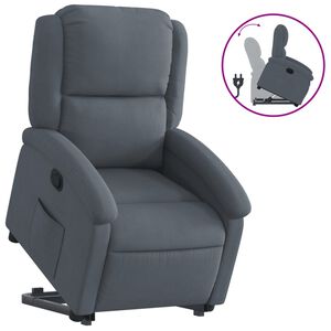 vidaXL Relaxsessel mit Aufstehhilfe Dunkelgrau Samt