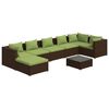 vidaXL 8-tlg. Garten-Lounge-Set mit Kissen Poly Rattan Braun