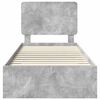 vidaXL Bettrahmen mit Kopfteil Beton Grau 90 x 200 cm Holzwerkstoff