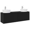 vidaXL Badezimmerschrank-Set 3 stk. Schwarz 161,5 x 44,5 x 82 cm
