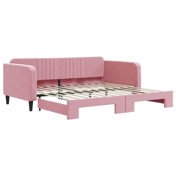 vidaXL Tagesbett Ausziehbar Rosa 100x200 cm Samt