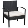 vidaXL 5-tlg. Garten-Lounge-Set mit Auflagen Poly Rattan Schwarz