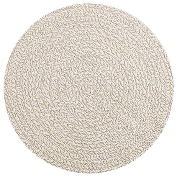 vidaXL Teppich ZIZUR Creme &Oslash; 90 cm Jute-Optik Indoor und Outdoor