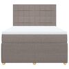 vidaXL Boxspringbett mit Matratze Taupe 160x200 cm Stoff