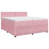 vidaXL Boxspringbett mit Matratze mit Kopfteil Rosa 200 x 200 cm Samt