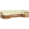 vidaXL Sofagarnituren 7 pcs Natur und Creme Massivholz Akazie