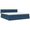 vidaXL Bett mit Stauraum und LED mit Matratze Blau 200 x 200 cm Stoff