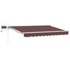 vidaXL Manueller Markisenrahmen mit LEDs Braun und Wei&szlig; 3,5 x 2,5 m