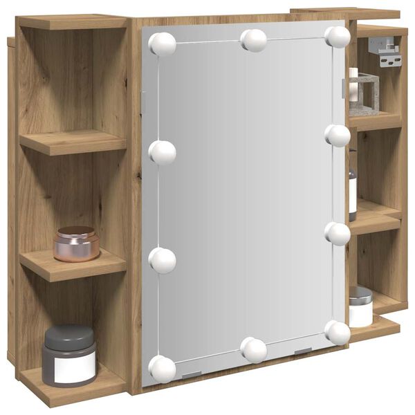 vidaXL Spiegelschrank mit LED Artisan Eichen-Optik 70x16,5x60 cm