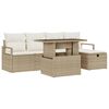 vidaXL Gartensofa-set 6 stk. Beige Poly-Rattan