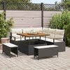 vidaXL Garten-Sofa-Set mit Kissen mit Speicher 8 pcs Schwarz und Creme