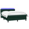 vidaXL Boxspringbett mit Matratze & LED Dunkelgr&uuml;n 140x210 cm Samt
