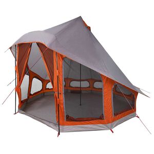 vidaXL Familien-Tipi-Zelt Tipi Grau und Orange 404 x 370 x 270 cm